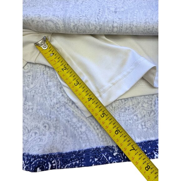 Isaac Mizrahi Live! Womens Blue and White Paisley Print Skort - Picture 7 of 14